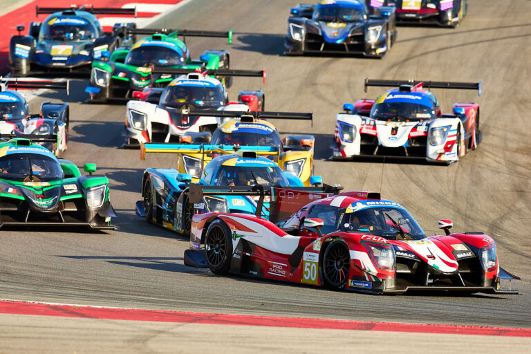 Léna BÜHLER (SUI) and Mattéo QUINTARELLI (ITA) drives for 23EVENTS RACING (FRA) leads the pack in a Ligier JS P325 - Toyota at the 2025 Michelin Le Mans Cup in PORTIMÃO, Portugal 18th October 2025.