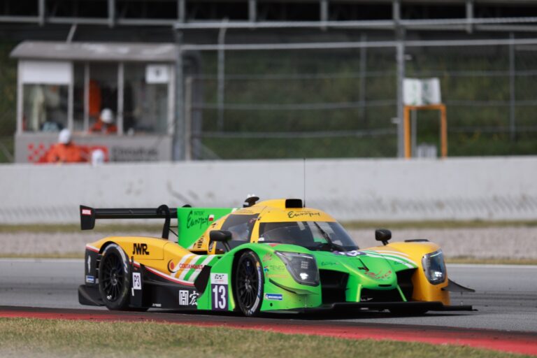 Barcelona, Spain. 11th Apr 2026. #13 Ligier JS P325 - Toyota of Alexander BUKHANTSOV (UAE) and Henry CUBIDES OLARTE (COL) and Chun Ting CHOU (TPE) (INTER EUROPOL COMPETITION) prototype pushes through a high-speed section during the second free practice session. The driver maintains a tight line, optimizing the car's aerodynamic balance for the upcoming race.. Credit: Craig Allan-McWilliams/Alamy Live News