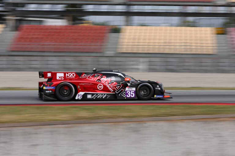 Barcelona, Spain. 11th Apr 2026. #35 Ligier JS P325 - Toyota of Terrence WOODWARD (GBR) and Lucas FECURY (BRA) and Sebastian GRAVLUND (DEN) (ULTIMATE) prototype pushes through a high-speed section during the second free practice session. The driver maintains a precise line as the car screams past the grandstands.. Credit: Craig Allan-McWilliams/Alamy Live News