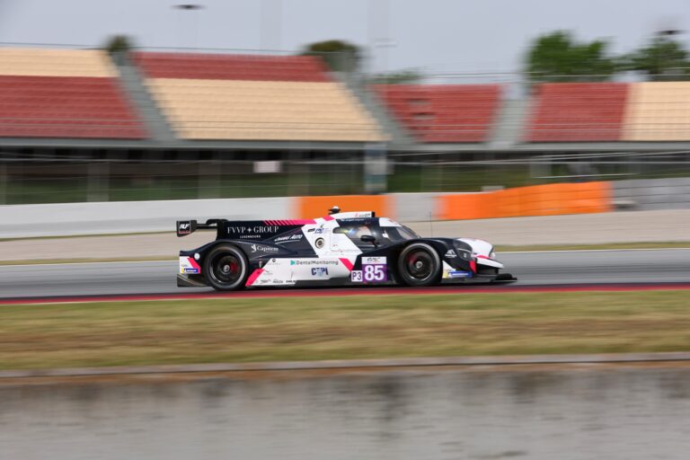 Barcelona, Spain. 11th Apr 2026. #85 Duqueine D09 - Toyota of Fabien MICHAL (FRA) and Pierre-Alexandre PROVOST (FRA) and Hugo SCHWARZE (GER) (R-ACE GP) pushes through a high-speed section during Free Practice 2, maintaining momentum across the circuit.. Credit: Craig Allan-McWilliams/Alamy Live News