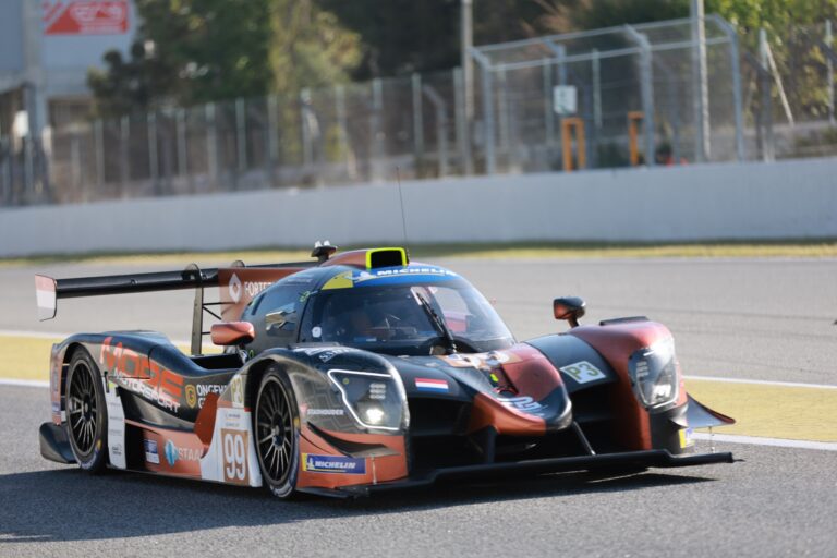 Barcelona, Spain. 8th Apr 2026. #99 Ligier JS P325 - Toyota of Max VAN DER SNEL (NED) and Tim GERHARDS (NED) (MORE MOTORSPORT) prototype pushes through the corner during the morning session, maintaining a precise line as it navigates the circuit.. Credit: Craig Allan-McWilliams/Alamy Live News