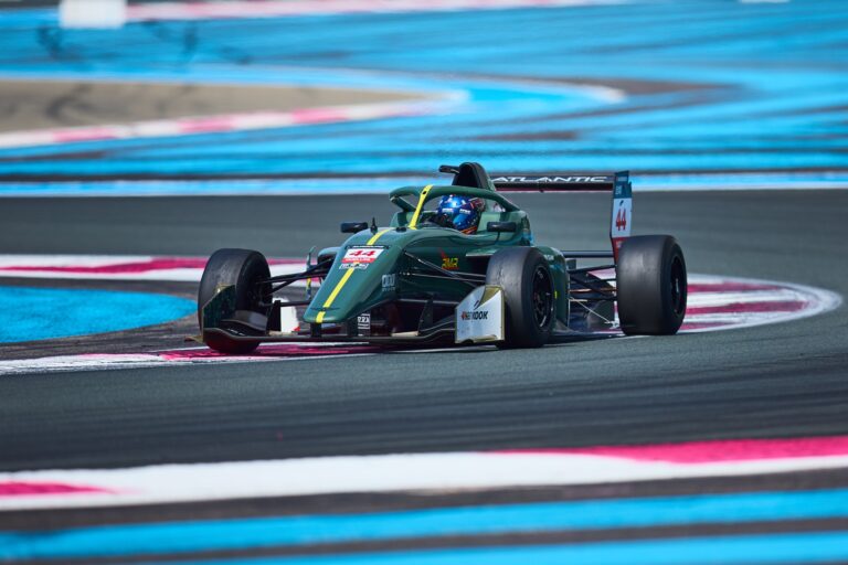 1st May 2026. #44 Tatuus F4 T-421 of Rayan Caretti (GRS) single-seater navigates a high-speed corner with precision, its rear wing slicing through the air as it leans into the turn.. Credit: Craig Allan-McWilliams