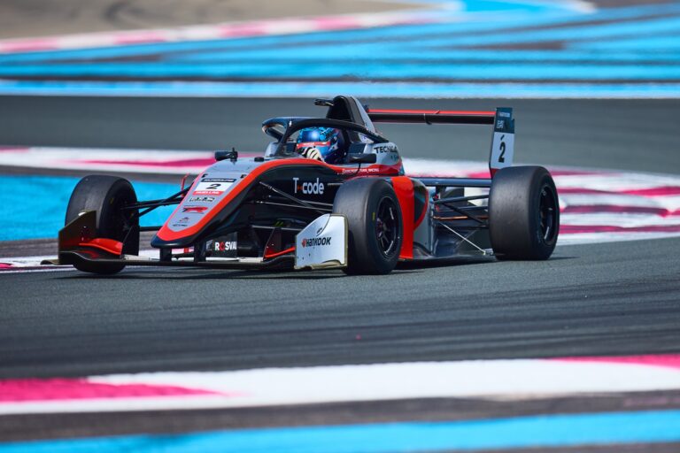 1st May 2026. #2 Tatuus F4 T-421 of Kacper Sztuka (TECNICAR) single-seater races through a high-speed corner, its rear wing slicing the air as the driver leans into the turn under clear skies.. Credit: Craig Allan-McWilliams