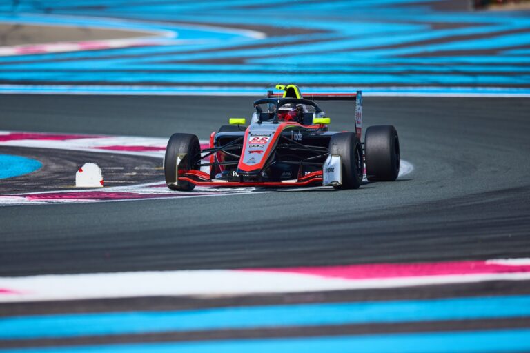 1st May 2026. #22 Tatuus F4 T-421 of Andrej Petrovic (TECNICAR) single-seater navigates a high-speed corner, tires gripping the asphalt as it leans into the turn with precision.. Credit: Craig Allan-McWilliams