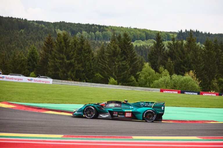 Spa, Belgium, 7th May 2026. 2026 FIA World Endurance Championship 6 Hours of Spa-Francorchamps at Circuit Spa-Francorchamps in Spa. #009 Aston Martin Valkyrie of Alex RIBERAS (ESP) and Marco SØRENSEN (DEN) (ASTON MARTIN THOR TEAM) runs ahead of the through a fast sweeping corner. Credit: Craig Allan-McWilliams