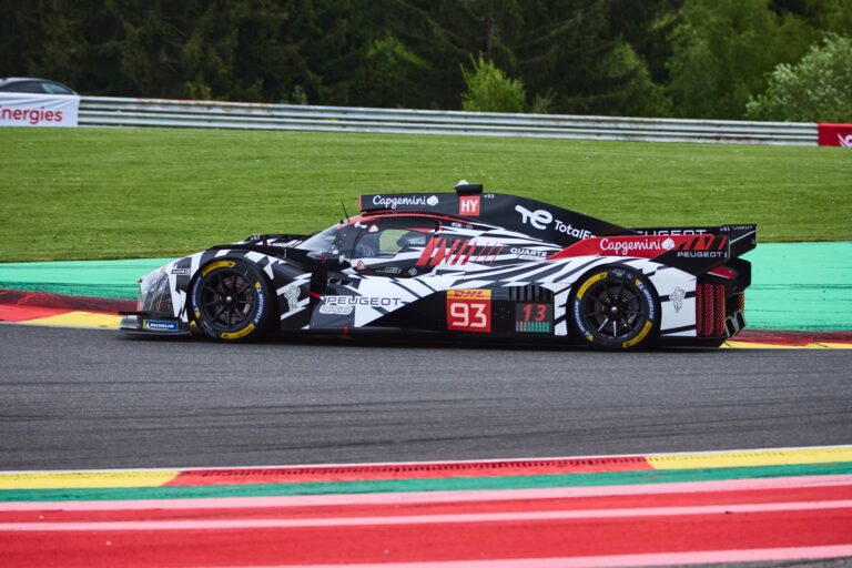 Spa, Belgium, 7th May 2026. 2026 FIA World Endurance Championship 6 Hours of Spa-Francorchamps at Circuit Spa-Francorchamps in Spa. #93 Peugeot 9X8 of Paul DI RESTA (GBR) and Stoffel VANDOORNE (BEL) and Nick CASSIDY (NZL) (PEUGEOT TOTALENERGIES) attacks a fast sweeping corner during Free Practice 2. Credit: Craig Allan-McWilliams