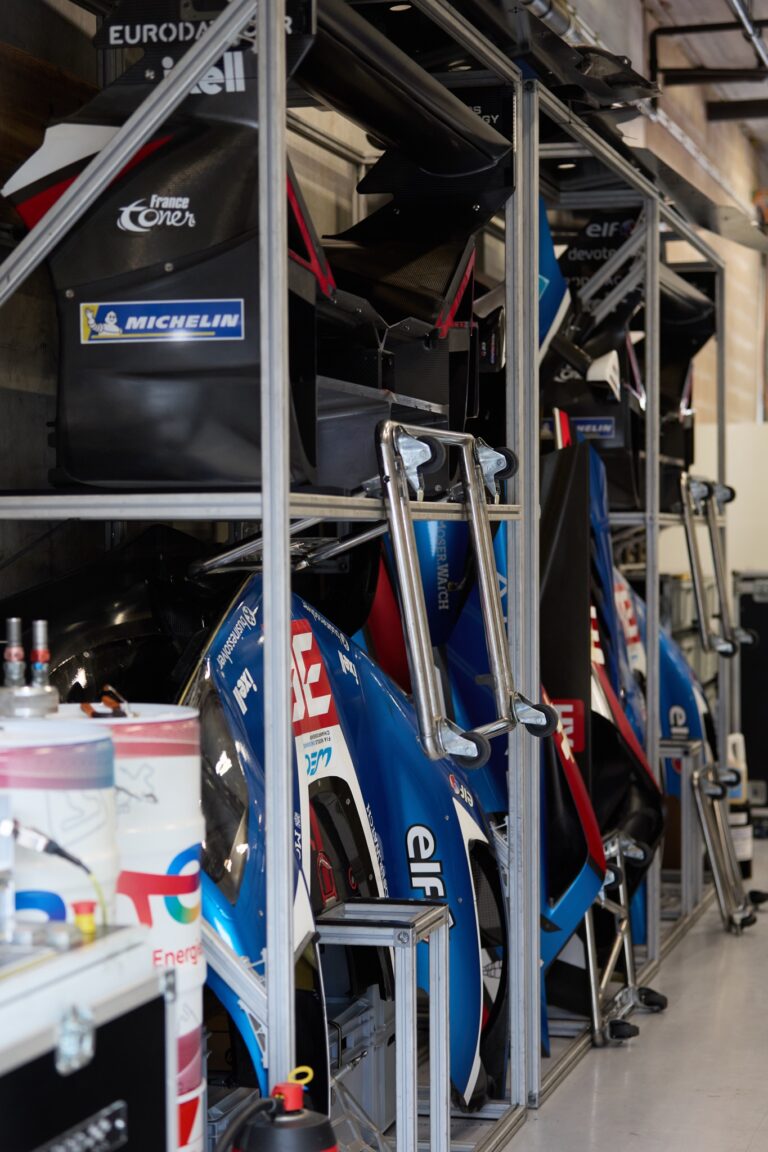 Spa, Belgium, 7th May 2026. 2026 FIA World Endurance Championship 6 Hours of Spa-Francorchamps at Circuit Spa-Francorchamps in Spa. #35 Alpine A424 spare body parts racked ready for when needed fast. Credit: Craig Allan-McWilliams