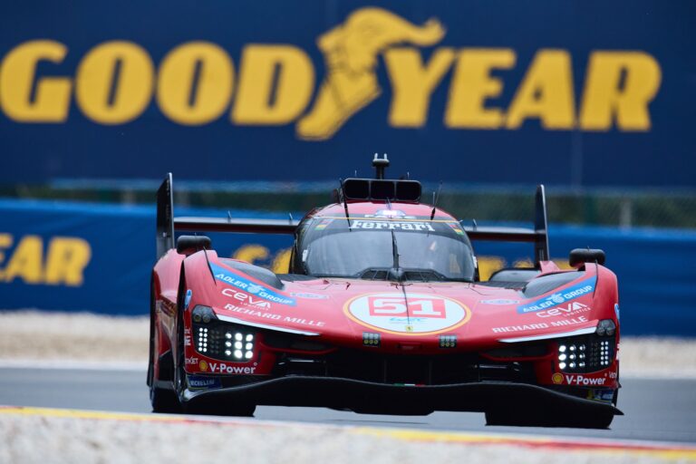 Spa, Belgium, 8th May 2026. 2026 FIA World Endurance Championship 6 Hours of Spa-Francorchamps at Circuit Spa-Francorchamps in Spa. #51 Ferrari 499P of Alessandro PIER GUIDI (ITA) and James CALADO (GBR) and Antonio GIOVINAZZI (ITA) (FERRARI AF CORSE) accelerates along the straight during Free Practice 3. Credit: Craig Allan-McWilliams