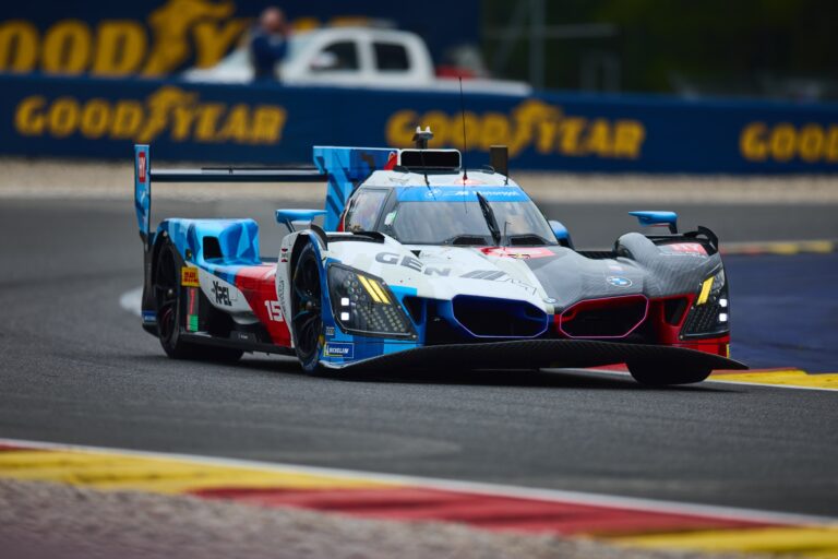 Spa, Belgium, 8th May 2026. 2026 FIA World Endurance Championship 6 Hours of Spa-Francorchamps at Circuit Spa-Francorchamps in Spa. #15 BMW M Hybrid V8 of Kevin MAGNUSSEN (DEN) and Raffaele MARCIELLO (SUI) and Dries VANTHOOR (BEL) (BMW M TEAM WRT) accelerates during Free Practice 3. Credit: Craig Allan-McWilliams