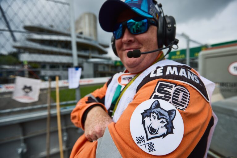 Spa, Belgium, 7th May 2026. 2026 FIA World Endurance Championship 6 Hours of Spa-Francorchamps at Circuit Spa-Francorchamps in Spa. Marshall wearing a headset and sunglasses part of the Marshal team Rebelles, Band of Track Marshalls Credit: Craig Allan-McWilliams