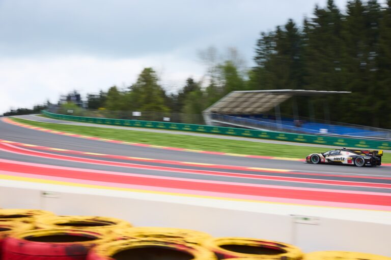 Spa, Belgium, 7th May 2026. 2026 FIA World Endurance Championship 6 Hours of Spa-Francorchamps at Circuit Spa-Francorchamps in Spa. #38 Cadillac V-Series.R of Earl BAMBER (NZL) and Sébastien BOURDAIS (FRA) and Jack AITKEN (GBR) (CADILLAC HERTZ TEAM JOTA) attacks a fast sweeping corner during Free Practice 1. Credit: Craig Allan-McWilliams