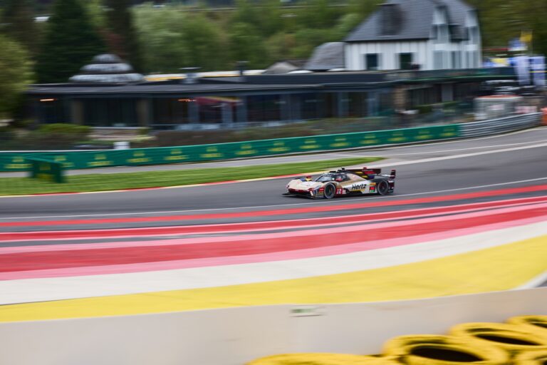 Spa, Belgium, 7th May 2026. 2026 FIA World Endurance Championship 6 Hours of Spa-Francorchamps at Circuit Spa-Francorchamps in Spa. #12 Cadillac V-Series.R of Will STEVENS (GBR) and Norman NATO (FRA) and Louis DELÉTRAZ (SUI) (CADILLAC HERTZ TEAM JOTA) pushes through a fast sweeping corner during Free Practice 1. Credit: Craig Allan-McWilliams