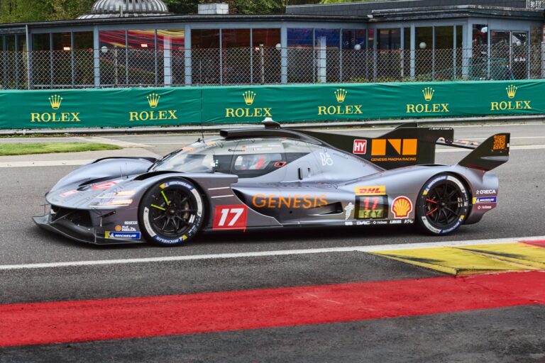 Spa, Belgium, 7th May 2026. 2026 FIA World Endurance Championship 6 Hours of Spa-Francorchamps at Circuit Spa-Francorchamps in Spa. #17 Genesis GMR-001-Hypercar of André LOTTERER (GER) and Luis Felipe DERANI (BRA) and Mathys JAUBERT (FRA) (GENESIS MAGMA RACING) entry pushes through a fast sweeping corner during Free Practice 1. Credit: Craig Allan-McWilliams