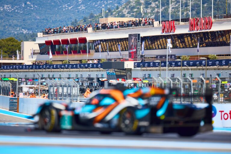 2nd May 2026. #10 Oreca 07 - Gibson of Ryan CULLEN (GBR) and Vladislav LOMKO (FRA) and Pietro FITTIPALDI (BRA) (VECTOR SPORT) prototype race car blurs past the pit lane as spectators watch from the grandstand, capturing the speed and focus of endurance racing. Credit: Craig Allan-McWilliams