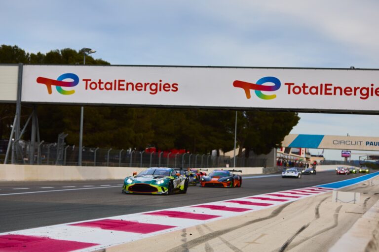 2nd May 2026. 2nd May 2026. The start of the 2026 MICHELIN LE MANS CUP in LE CASTELLET FRANCE #10 Aston Martin Vantage AMR GT3 Evo of Philipp SAGER (AUT) and Valentin HASSE CLOT (FRA) (RACING SPIRIT OF LEMAN) leads the pack of GT cars, jostling for position. Credit: Craig Allan-McWilliams