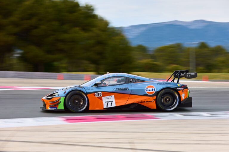 2nd May 2026. #77 McLaren 720S GT3 Evo of Gonzalo DE ANDRES MARTIN (ESP) and Jean-Baptiste SIMMENAUER (FRA) (SMC MOTORSPORT) GT3 machine leans into a high-speed corner, its rear wing slicing through the air as it carries momentum through the bend. Credit: Craig Allan-McWilliams
