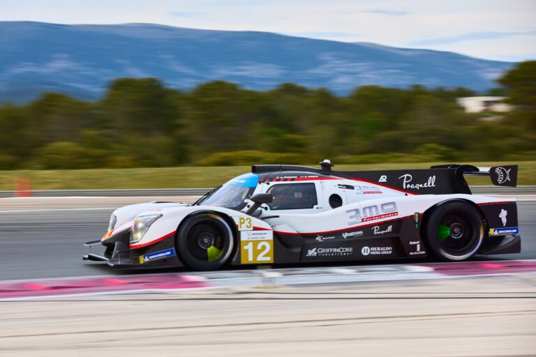 2nd May 2026. #12 Ligier JS P325 - Toyota of Arthur ROGEON (FRA) and August RABER (UAE) (BRUTAL FISH BY CAMPOS) LMP3 prototype accelerates through a sweeping corner, its aerodynamic profile cutting through the air as it navigates the circuit with precision. Credit: Craig Allan-McWilliams