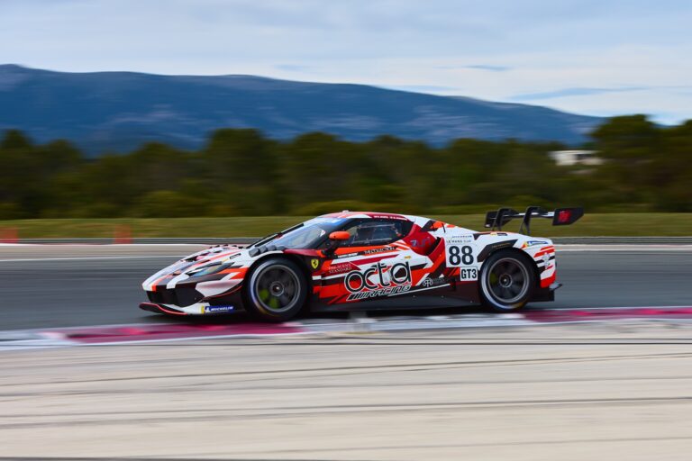 2nd May 2026. #88 Ferrari 296 GT3 Evo of Rey ACOSTA III (USA) and Marco Erminio BONANOMI (ITA) (AF CORSE) GT3 challenger powers through a high-speed corner, its rear wing slicing the air as it carves a precise line along the circuit’s edge. Credit: Craig Allan-McWilliams