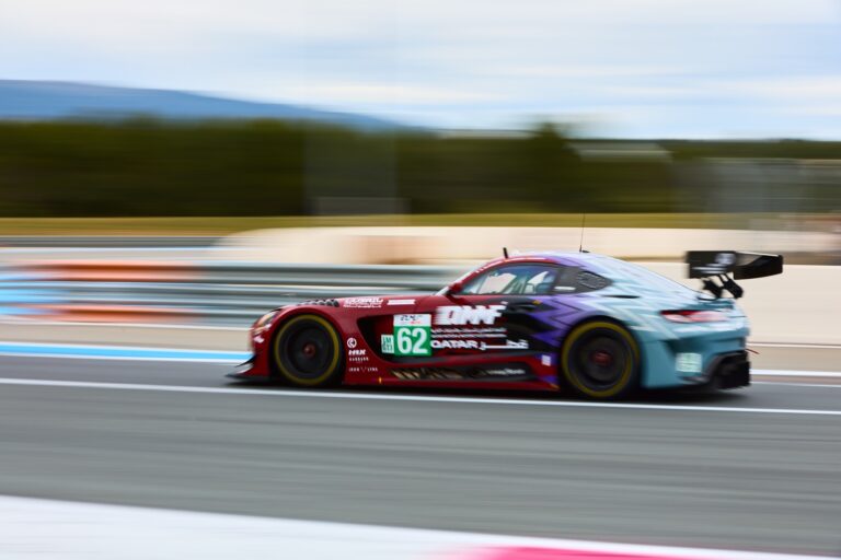 3rd May 2026. #62 Mercedes-AMG LMGT3 of Abdulla Ali AL-KHELAIFI (QAT) and Julian HANSES (GER) and Maxime MARTIN (BEL) (TEAM QATAR BY IRON LYNX) GT3 challenger surges through a high-speed corner, its rear wing slicing the air as motion blur streaks the background. Credit: Craig Allan-McWilliams