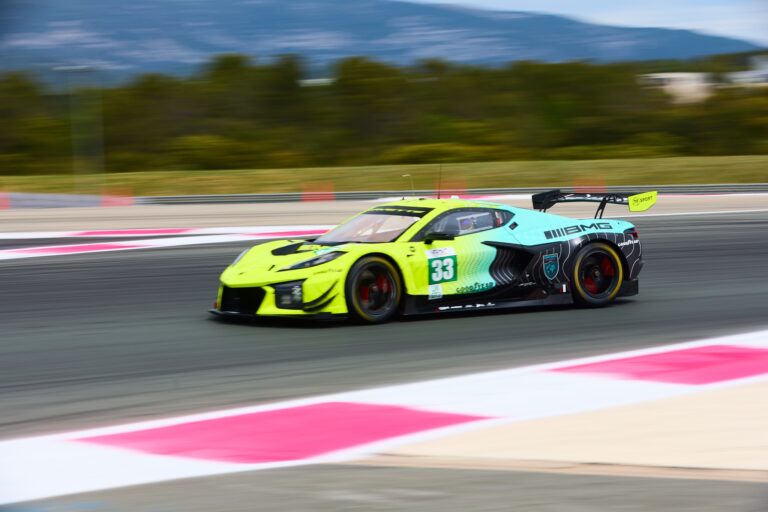 3rd May 2026. #33 Corvette Z06 LMGT3.R of Blake MCDONALD (USA) and Alec UDELL (USA) and Charlie EASTWOOD (IRL) (TF SPORT) GT3 challenger leans into a high-speed corner, its rear wing slicing through the air as it carves a precise line along the track’s edge. Credit: Craig Allan-McWilliams